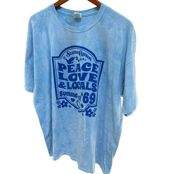 JERZEES Dri-Power Active Shirt‎ Unisex 2XL Peace Love Summer Graphic TShi… - Picture 2 of 4
